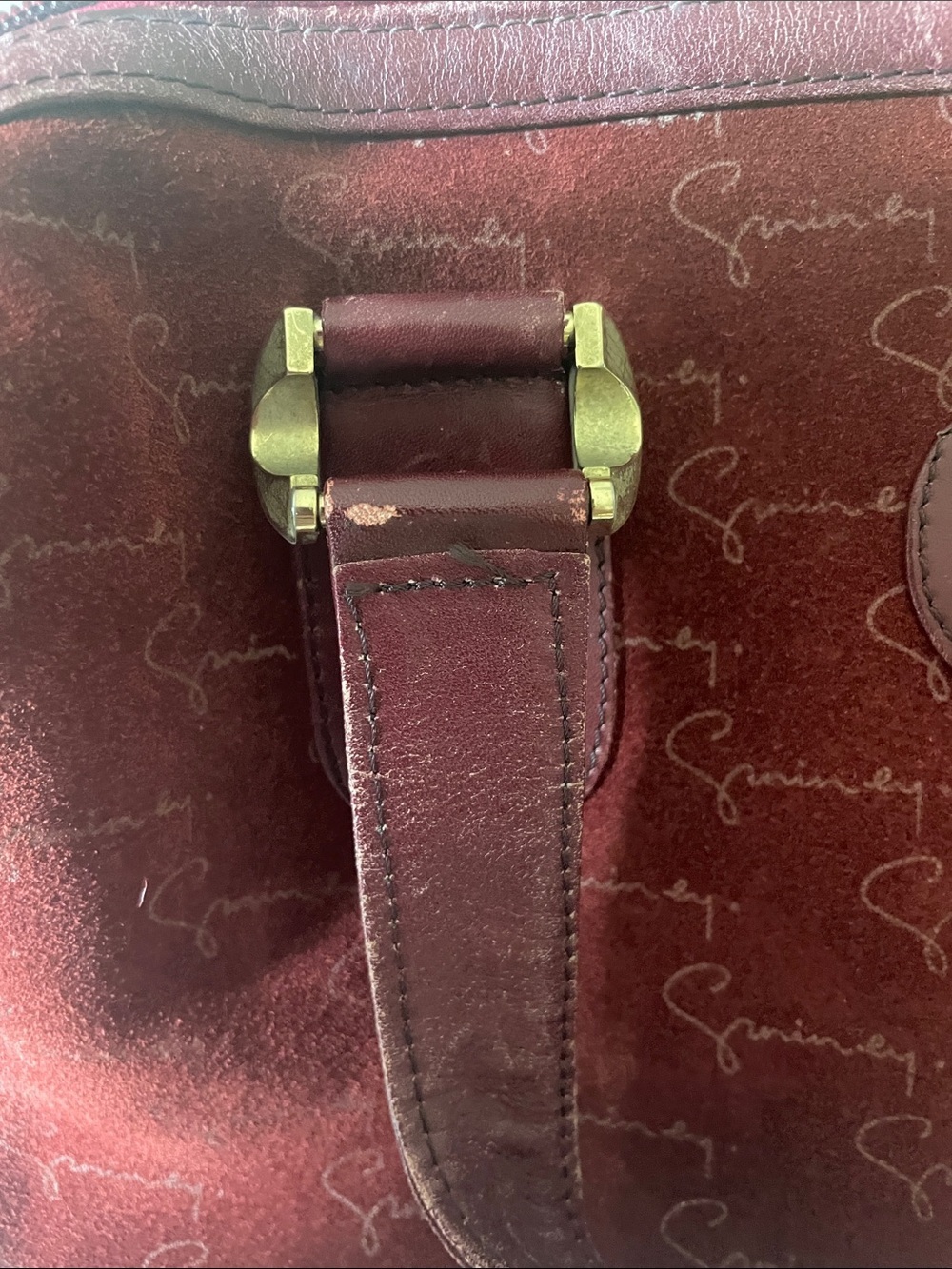 Givenchy Burgundy Suede Calfskin Monogram Vintage Bowling Satchel Bag - Picture 14 of 16
